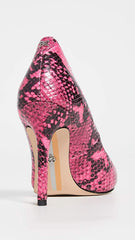 Sam Edelman Hazel Hot Pink Snake Stiletto Dress Shoes Pointed Toe Pumps