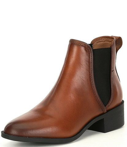 Steve Madden Dares Chelsea Boot Cognac Brown Leather Gore Fashion Ankle Booties