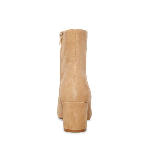 Steve Madden Ossie Tan Suede Zipper Closure Sleek Pointed Toe Ankle Boots