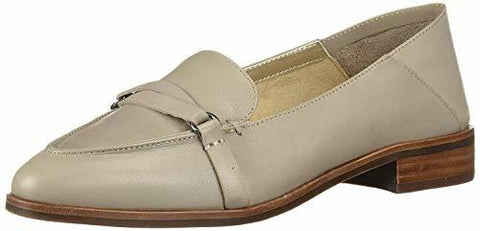 Aerosoles Women's South East Loafers Flat Stacked Heel Grey Leather Slip On