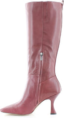 Sam Edelman Adi Bordeaux Spool Heel Squared Toe Zipper Leather Knee High Boots