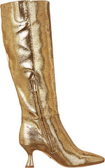 Sam Edelman Leigh Goldmine Squared Toe Spool Heel Knee High Leather Fashion Boot