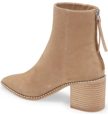 Steve Madden Aquarius Natural Block Heel Pointed Toe Studded Studded Ankle Boot