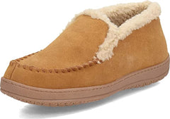 Clarks Men's Suede Leather Sherpa Lined Ankle Bootie Slippers - Indoor/Outdoor Slip-Ons - Comfy & Durable Ankle Boots with Plush Lining Padded Insole & Gripped Rubber Outsoles