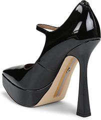 Sam Edelman Arie Black Patent Stiletto Heel Mary Jane Pointed Toe Fashion Pumps