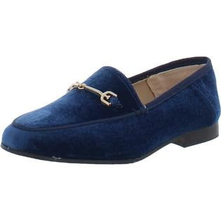 Sam Edelman Lior Blue Almond Toe Slip On Stacked Heel Fashion Classic Loafers