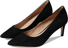 Cole Haan Vandam Pump Black Suede Pointed Toe Kitten Heeled Classic Pumps