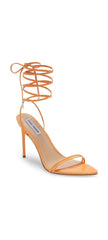 Steve Madden Flamin Orange Ankle Tie Lace Wrap Around Stiletto Open Toe Sandals