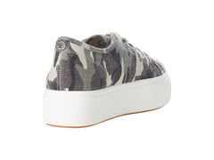Steve Madden Elore Green Camo Vulcanized Milsole Lace-up Round Toe Sneakers