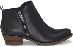 Lucky Brand Basel Almond-Toe Block Heel Side Zipper Ankle Booties Black