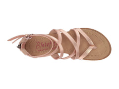 Blowfish Malibu Bungalow-K Pearl Rose Gold Dyecut Pu Crisscrossed Strap Sandals