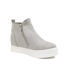 Soda Taylor Nubuck Hight Top Slip On Fashion Sneakers Light Grey