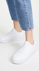 Jeffrey Campbell COURT Fashion Sneakers White Lace Up Platfrom Tennis Shoes