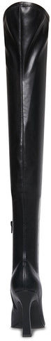 Steve Madden Prowl Black Paris Pull On Squared Close Toe Over The Knee Boot