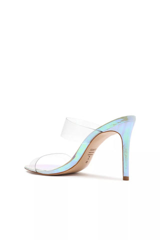 Schutz Ariella Multicolor Open Toe Translucent Straps Stiletto High Heel Sandals
