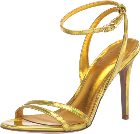 Sam Edelman Gemmie Mimosa Gold Ankle Strap Stiletto Heeled Fashion Sandals