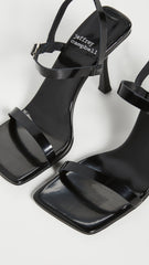 Jeffrey Campbell Mantinee Black Box Leaher Buckle Ankle Strap Heeled Sandals