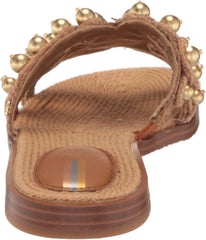 Sam Edelman Bay Soleil Cuoio Pearl Leather Embellished Leather Strap Sandals