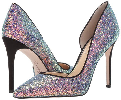 Jessica Simpson Pheona Blush Pink Glittered Stiletto Heeled Classic Dressy Pumps