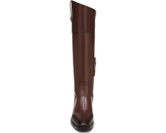 Sam Edelman Drina Brown Leather Knee High Rounded Toe Classic Riding Boots
