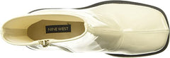 Nine West Gerri Cream Patent Chunky Block Heel Squared Toe Ankle Platform Boots