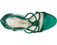 Jessica Simpson Josy Gem Green Ankle Strap Stiletto Heel Strappy Heeled Sandals