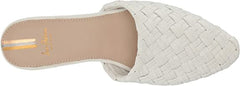 Sam Edelman Page Bright White Slip On Pointed Toe Block Heel Woven Fashion Mules