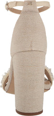Sam Edelman Yaro Modern Ivory Perla Ankle Strap Block High Heeled Dress Sandals