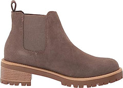 Blondo Mayes Dark Taupe Suede Waterproof Rounded Toe Pull On Fashion Ankle Boots