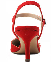 Charles by Charles David Ailey Candy Red Ankle Buckle Stiletto Heeled Pump Shoes (10, Candy Red)