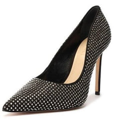 Schutz Lou Crystal Black Rhinestones Slip On Pointed Toe High Heel Fashion Pumps