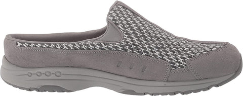 Easy Spirit Travel Time Round Closed-Toe Slip On Mule Clog Grey Wide