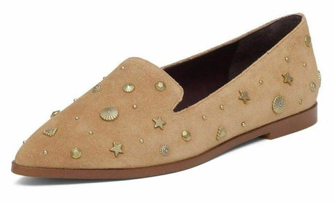 BCBGeneration Nikkola Wheat Nude Suede Pointed Toe Suede Flats Slip On Shoes