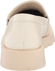 Dolce Vita Elias Ivory Embossed Leather Slip On Squared Toe Fashion Flat Loafers