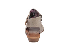 Blowfish Malibu Blumoon Light Taupe Smokey Twill/Dyecut Open Toe Zipper Sandal