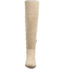 Vince Camuto Kreesell Taupe Suede Classic Over The Knee Tall Riding Flat Boots