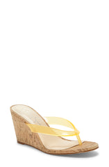 Jessica Simpson COYRIE2 Yellow Thing Open Toe Low Wedge Heeled Sandals