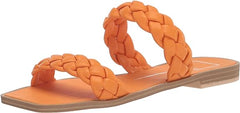 Dolce Vita Indy Apricot Stella Slip On Open Square Toe Woven Straps Flat Sandals