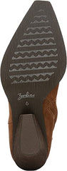 Zodiac Robyn Cognac Leather Block Heel Pointed Toe Side Zipper Ankle Boots