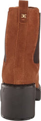 Sam Edelman Anderson Frontier Brown Chunky Heel Rounded Toe Pull On Chelsea Boot