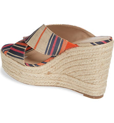 Charles David Leilani Tangerine Espadrille Synthetic Platform Wedge Sandals