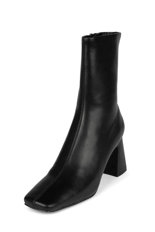 Jeffrey Campbell Jerema Black Square Toe Block Heel Fashion Retro Boots