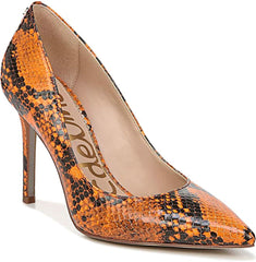 Sam Edelman Women's Hazel Pump Neon Orange Snake Pointed Toe Stiletto