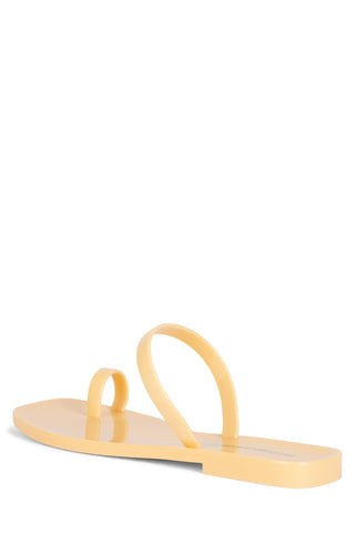 Jeffrey Campbell Darbey-JLL Light Orange Squared Open Toe Jelly Slide Sandals