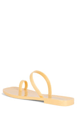 Jeffrey Campbell Darbey-JLL Light Orange Squared Open Toe Jelly Slide Sandals