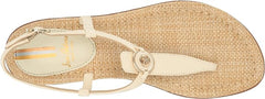 Sam Edelman Gigi Modern Ivory Signet Ankle Strap Open Toe Thong Flats Sandals