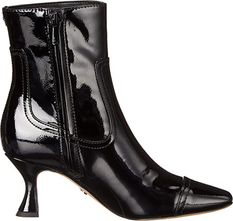 Sam Edelman Livia Black Spool Heel Squared Toe Stitched Fashion Ankle Boots