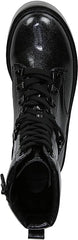 Circus by Sam Edelman Sanders Black Glitter Lace Up Lug Sole Combat Ankle Boots