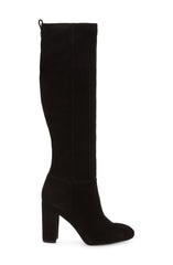 Sam Edelman Caprice Black Suede Knee-High Block Heel Round Toe Dress Boots