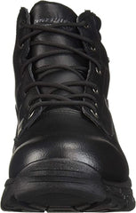 Skechers Morson Sinatro Black Lace Up Rounded Toe Combat Ankle Leather Boots